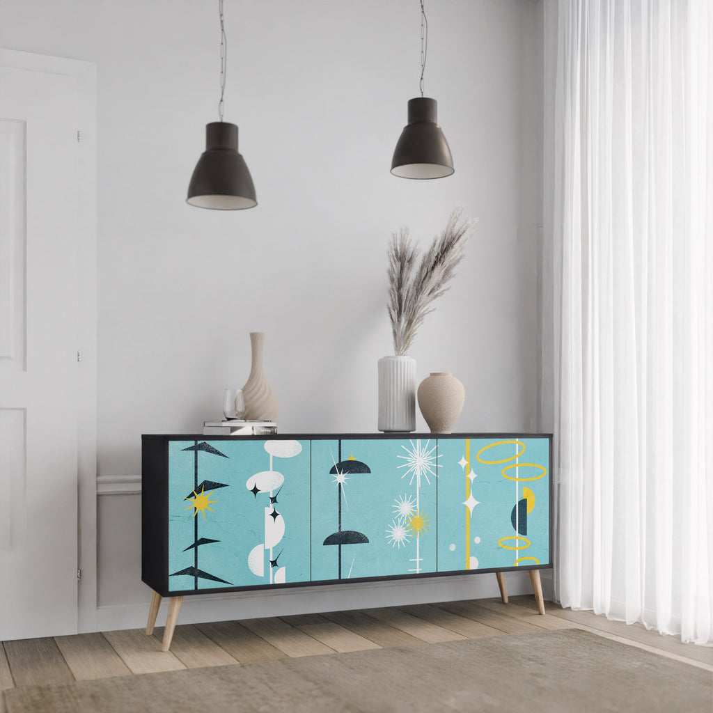 PATHS TO HAPPINESS 3-Door Sideboard in Black Finish