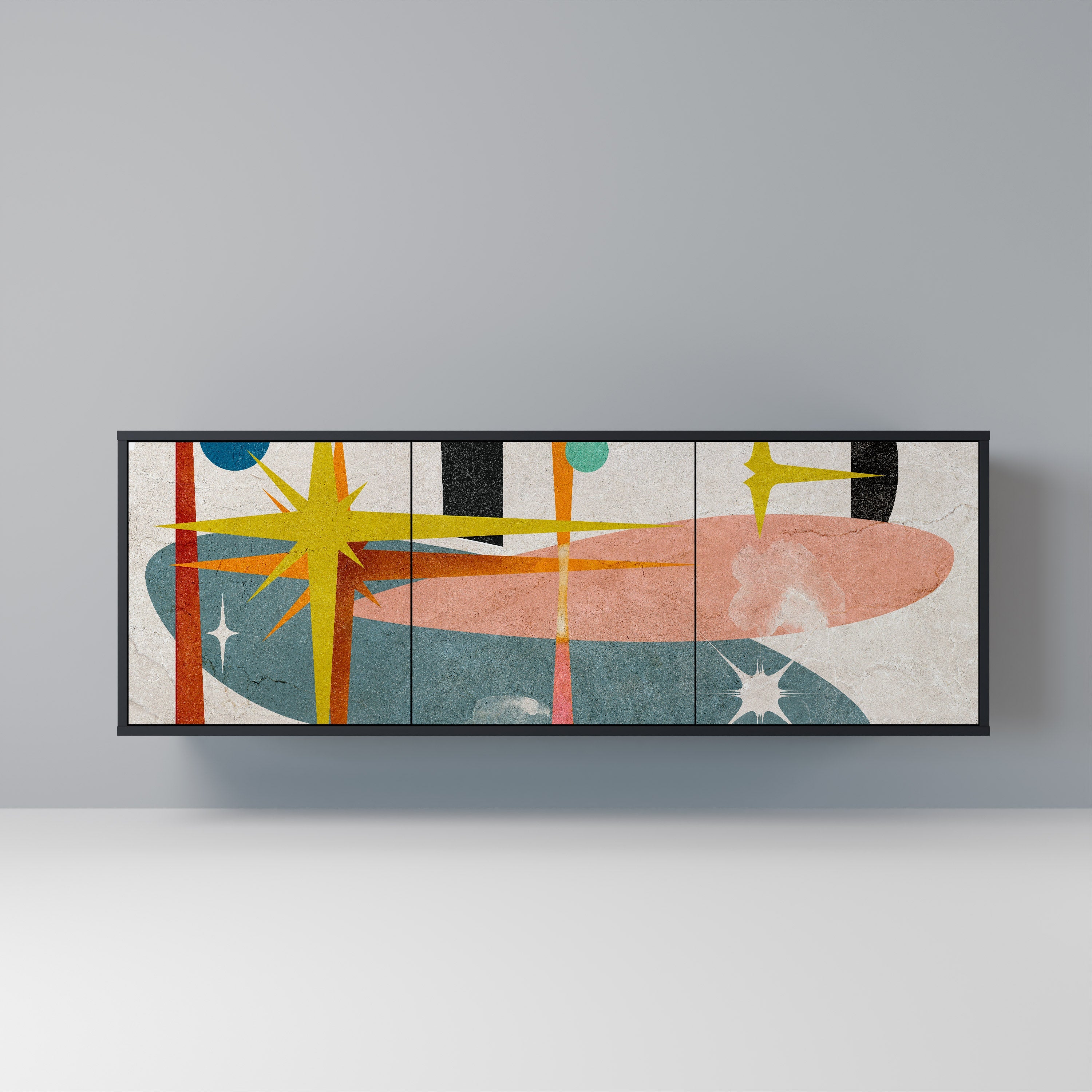 INTERSTELLAR VIBES 3-Door Sideboard in Black Finish