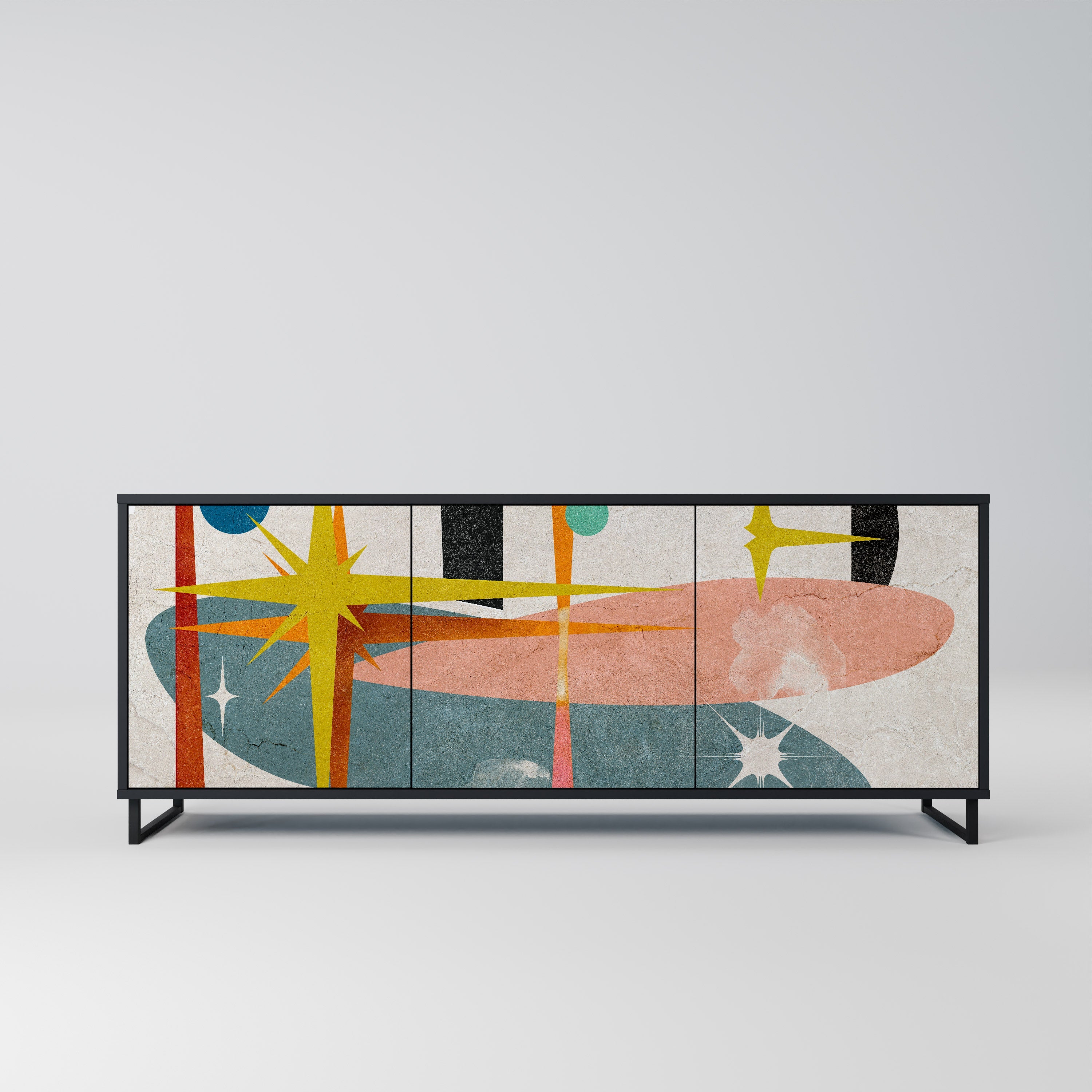 INTERSTELLAR VIBES 3-Door Sideboard in Black Finish