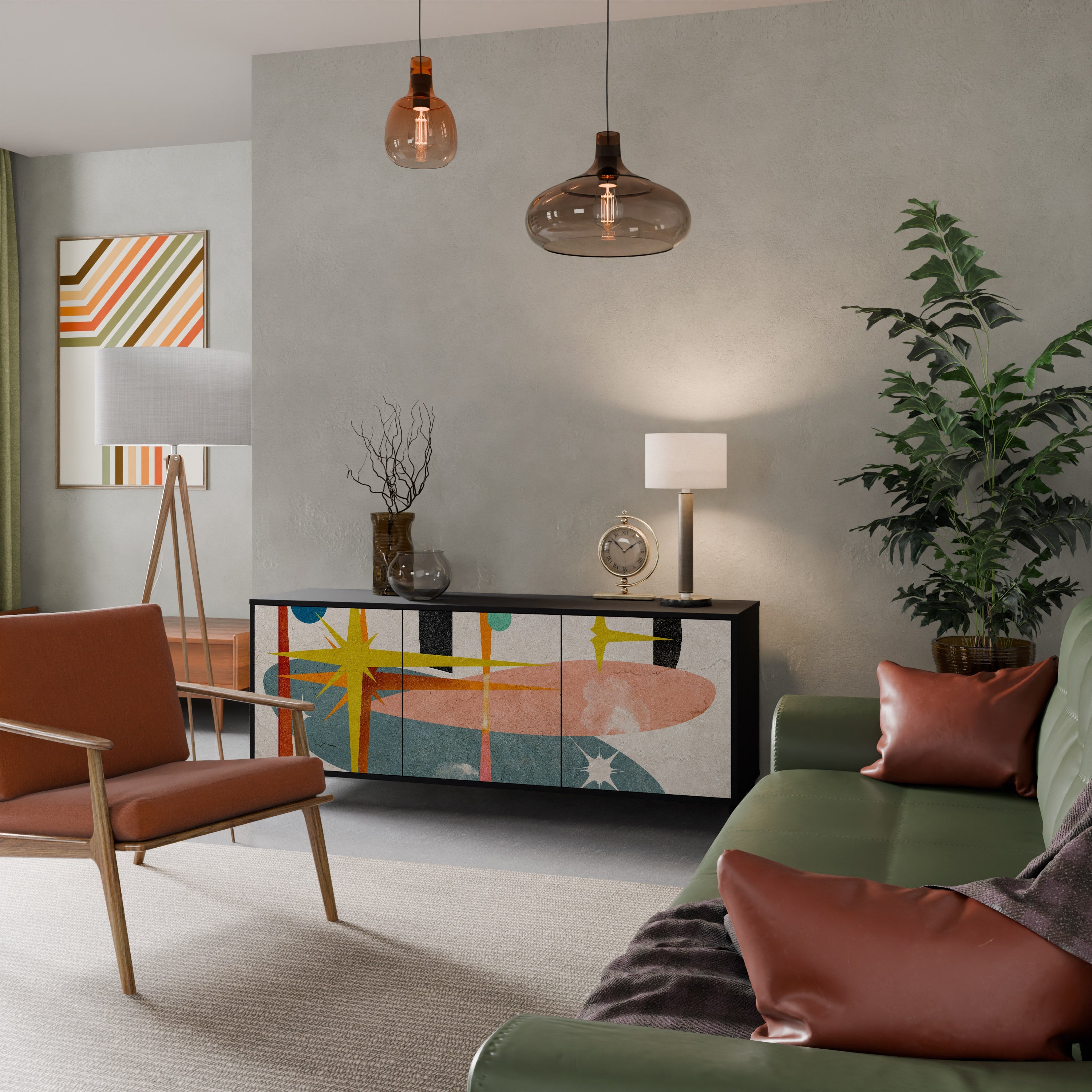 INTERSTELLAR VIBES 3-Door Sideboard in Black Finish