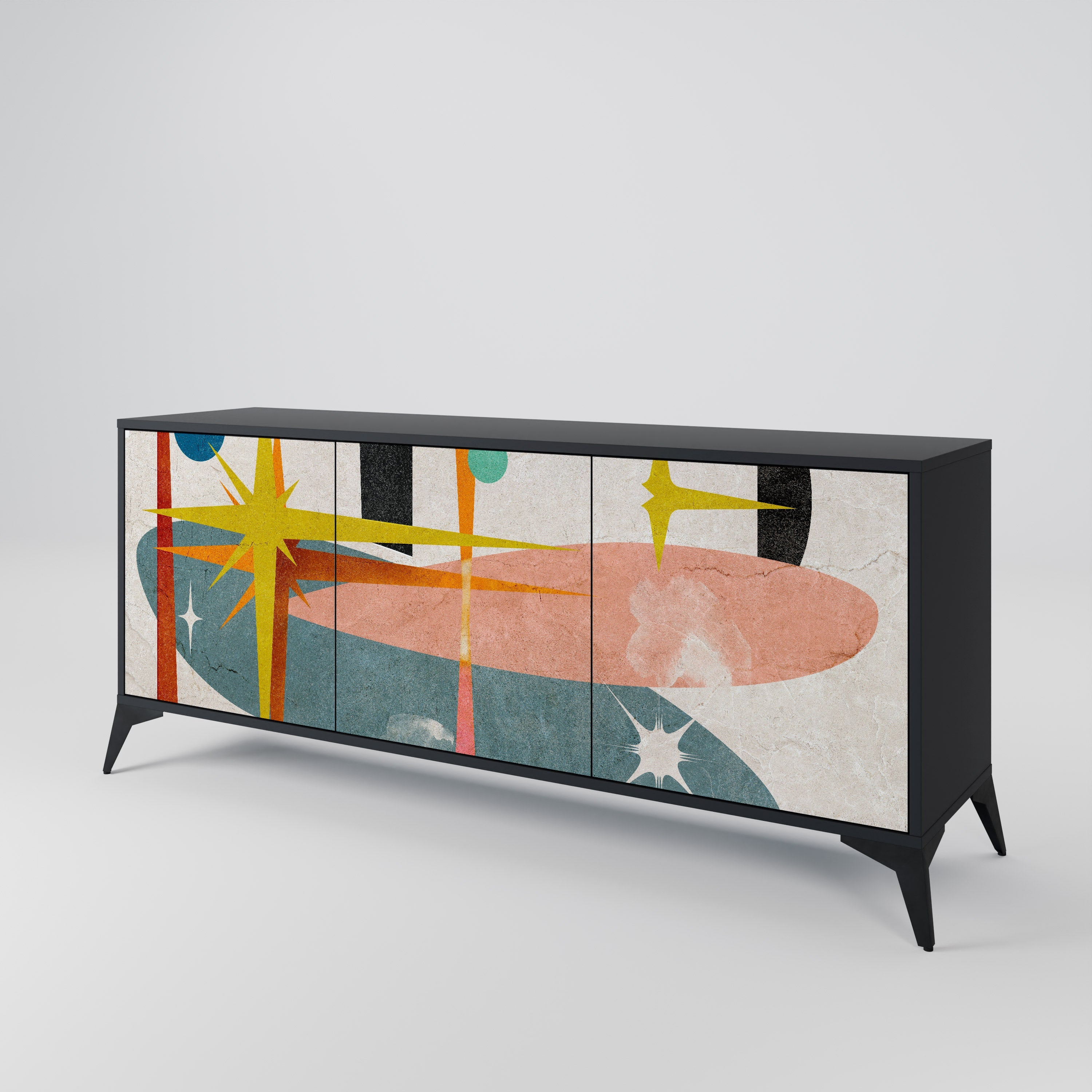 INTERSTELLAR VIBES 3-Door Sideboard in Black Finish
