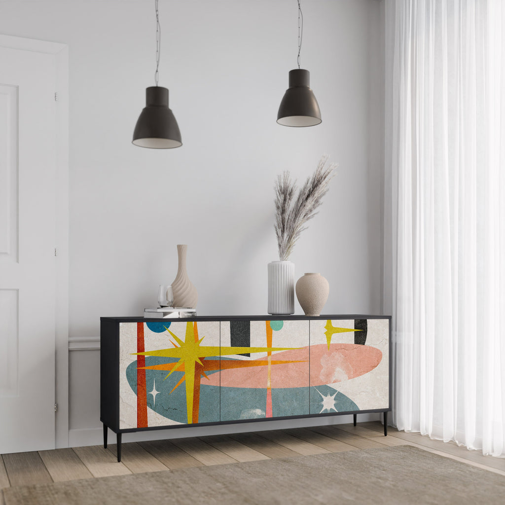 INTERSTELLAR VIBES 3-Door Sideboard in Black Finish