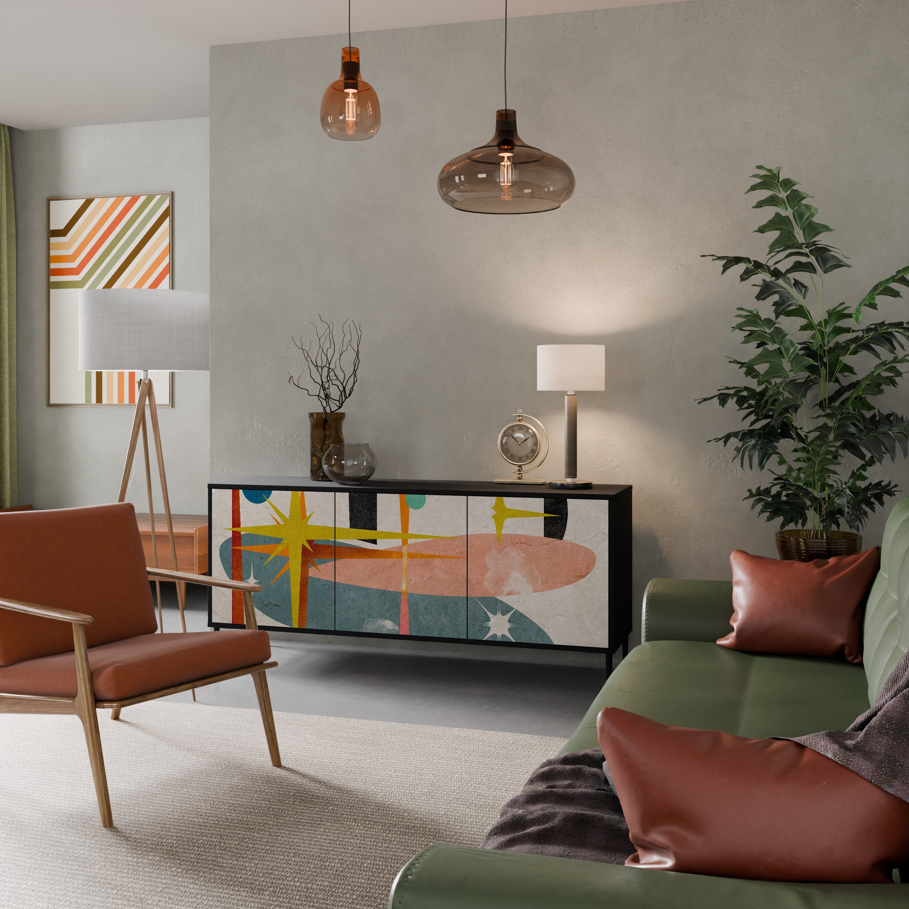 INTERSTELLAR VIBES 3-Door Sideboard in Black Finish