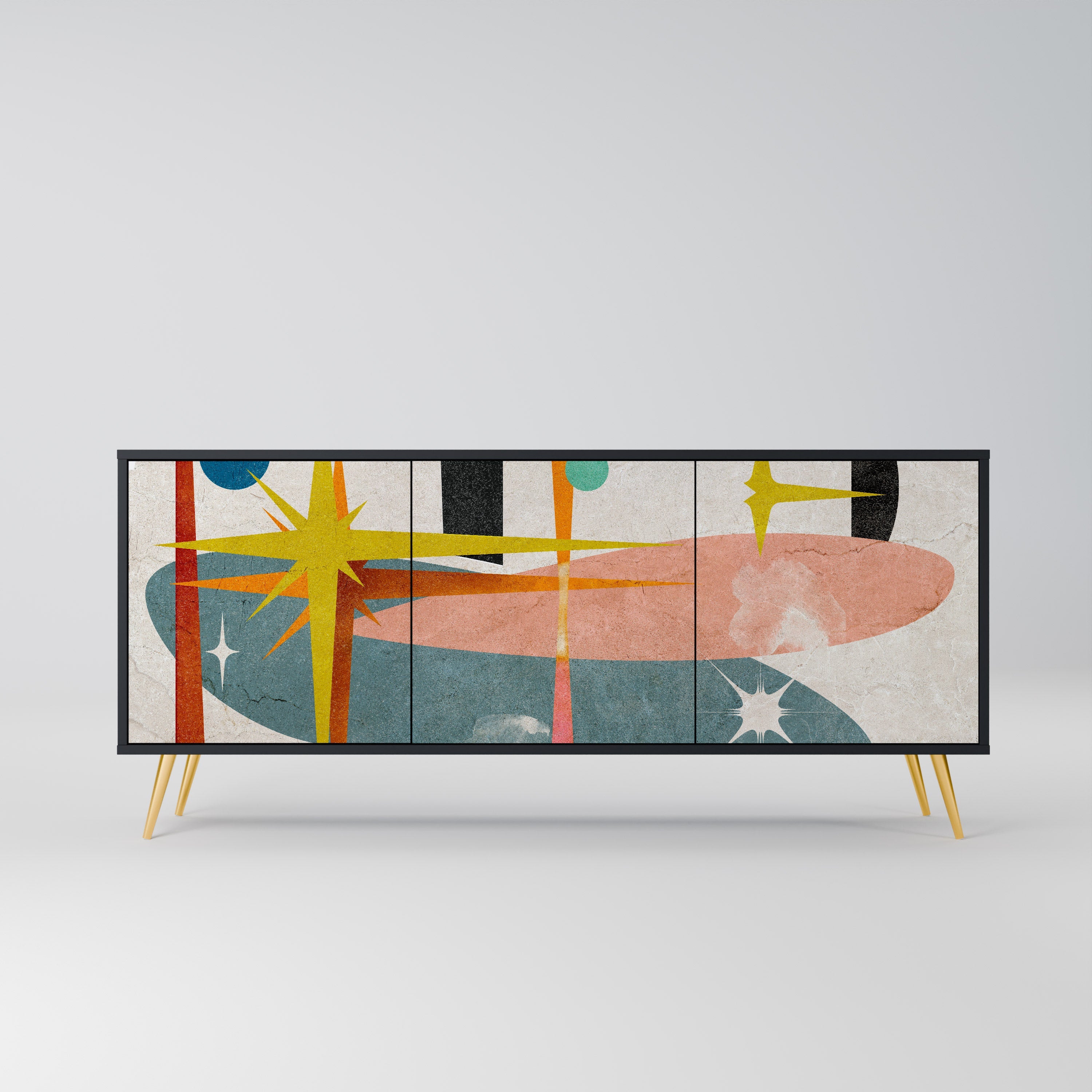 INTERSTELLAR VIBES 3-Door Sideboard in Black Finish
