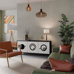 BLACK AND WHITE COMBINATION 3-Door Sideboard in Black Finish
