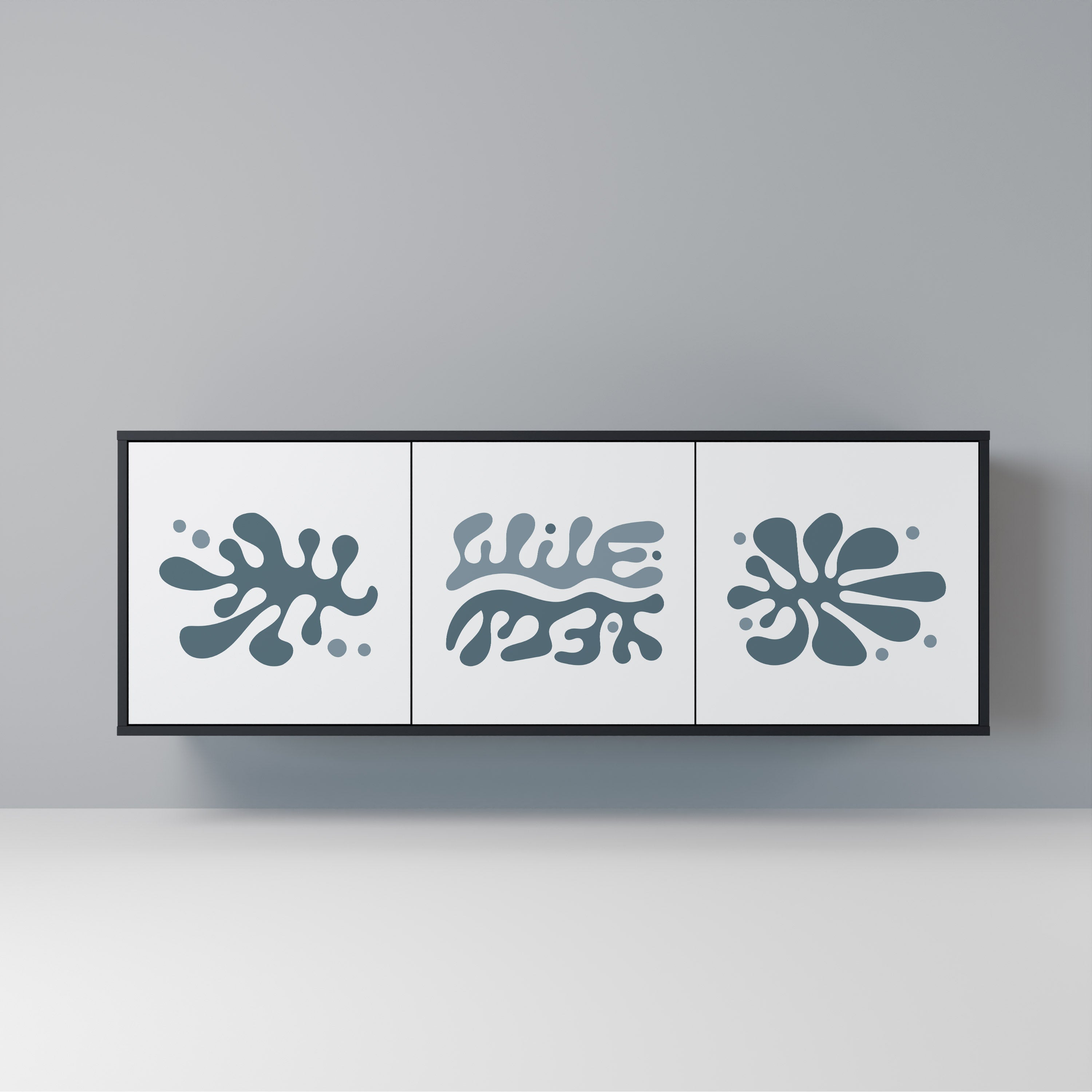 WONDERLAND VEGETATION 3-Door Sideboard in Black Finish