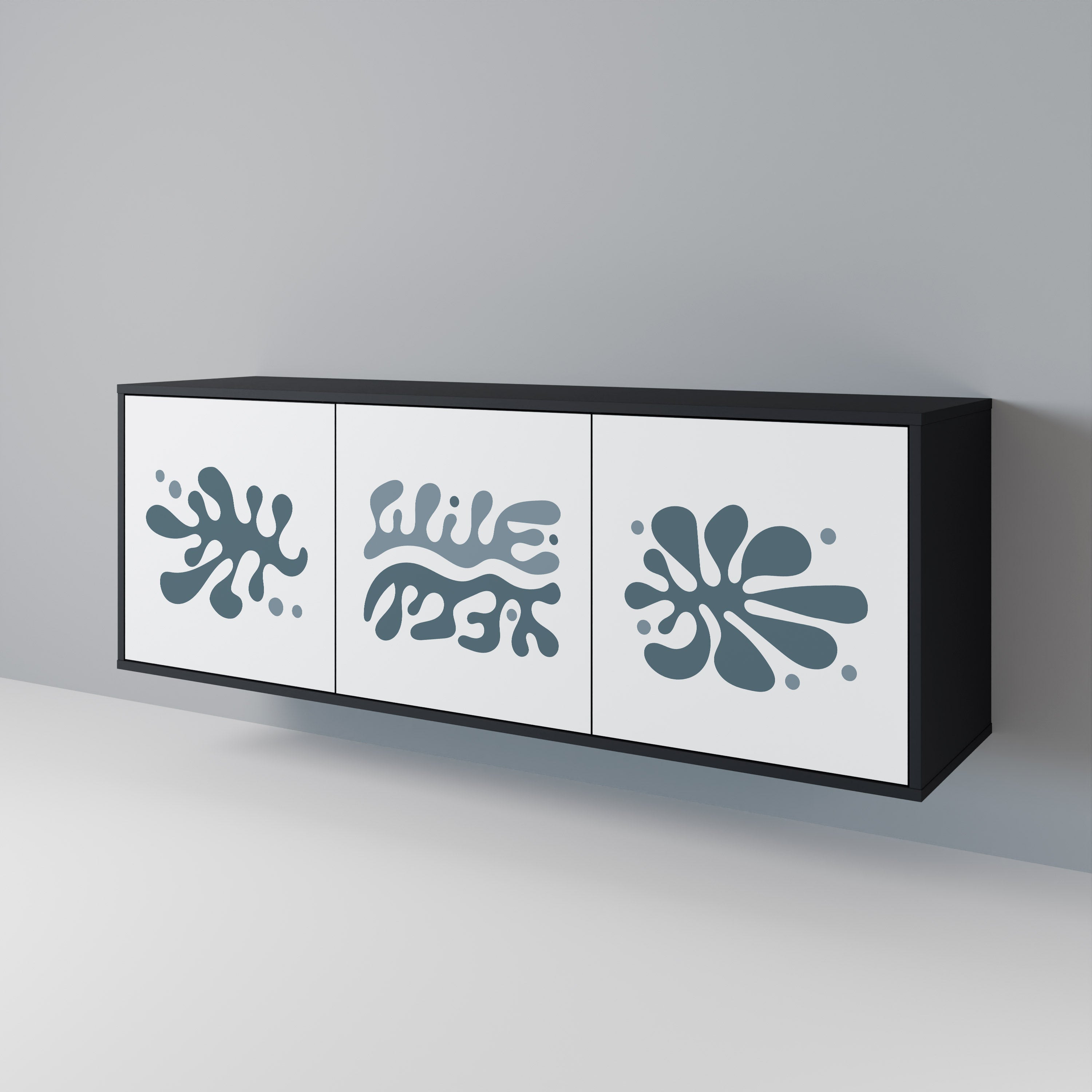 WONDERLAND VEGETATION 3-Door Sideboard in Black Finish