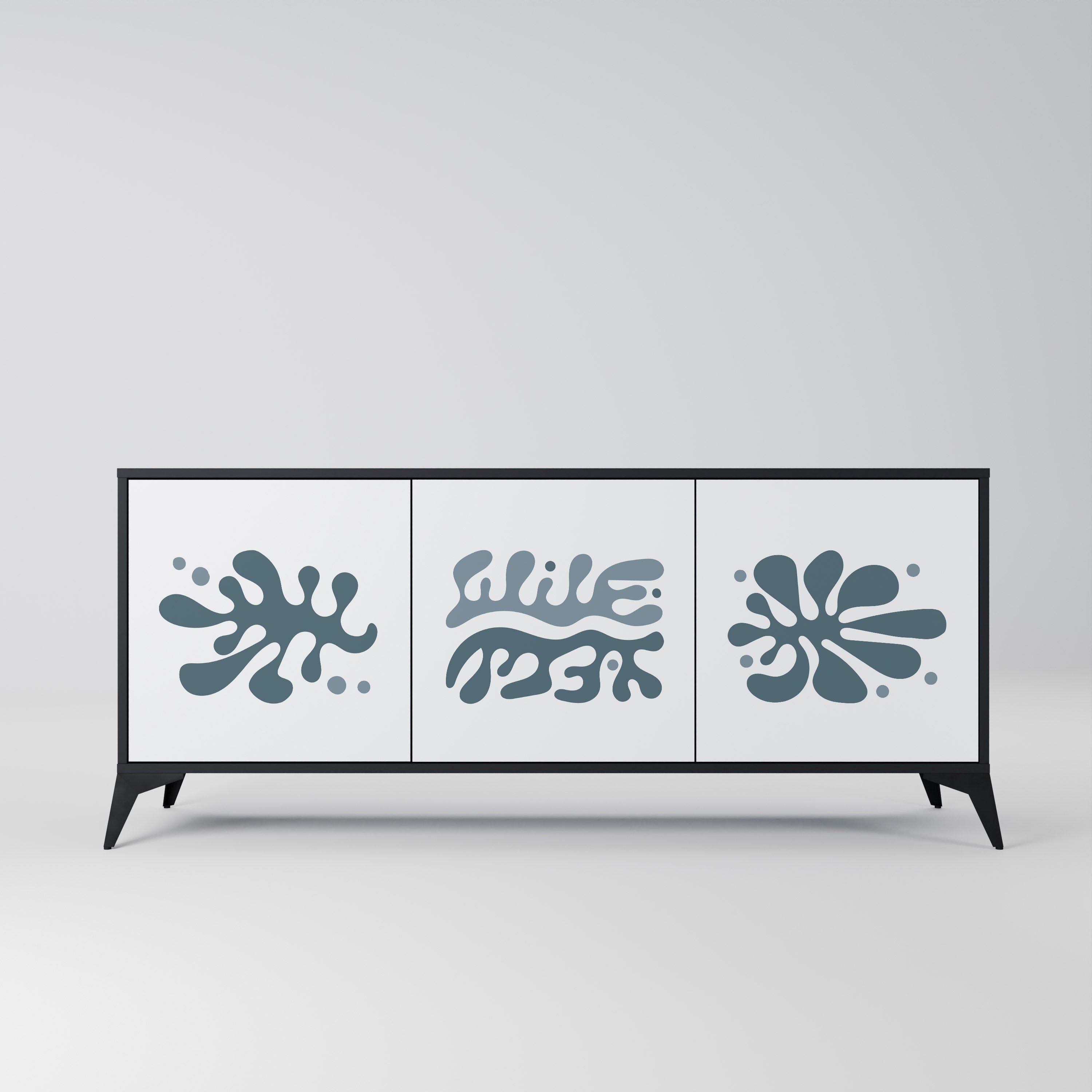 WONDERLAND VEGETATION 3-Door Sideboard in Black Finish