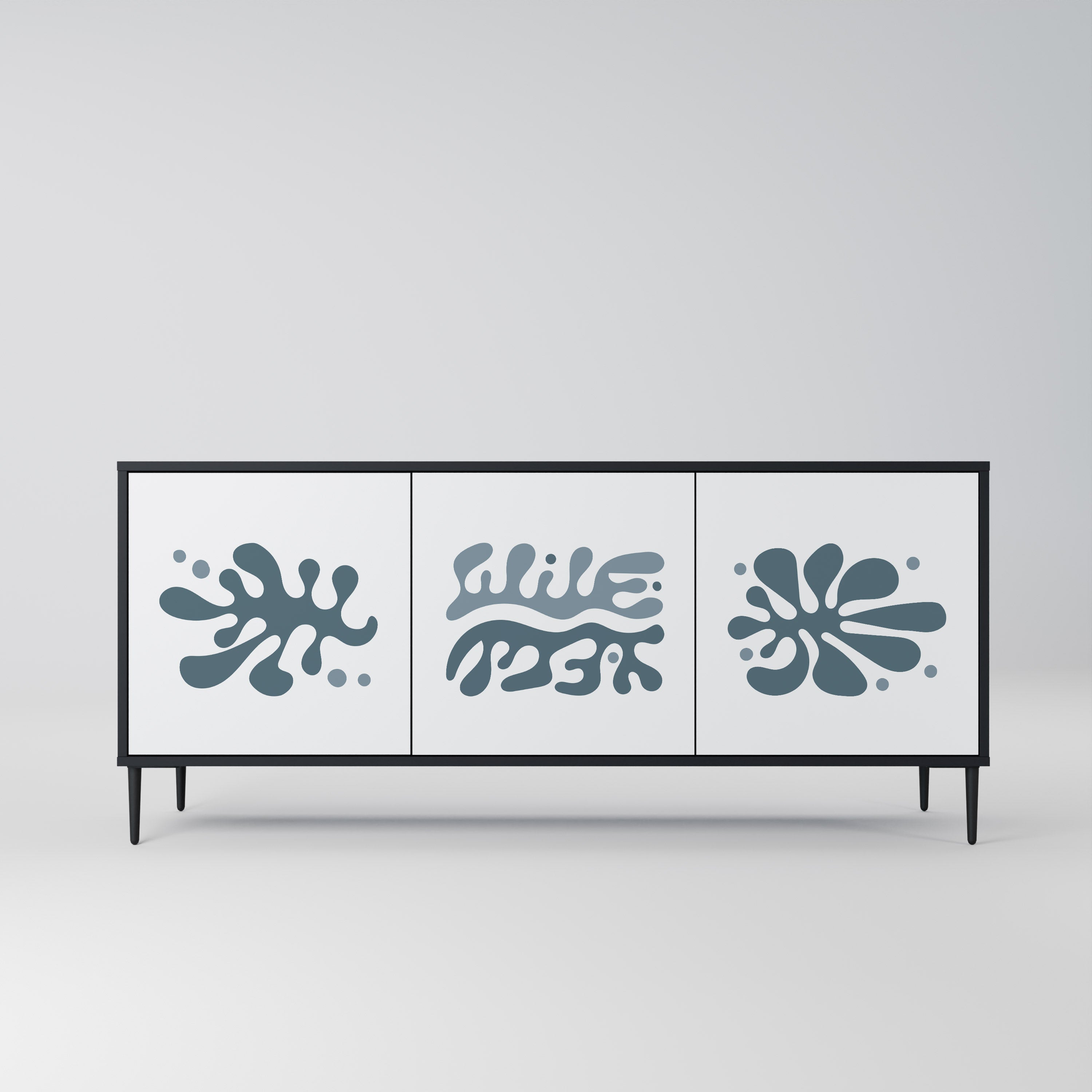 WONDERLAND VEGETATION 3-Door Sideboard in Black Finish