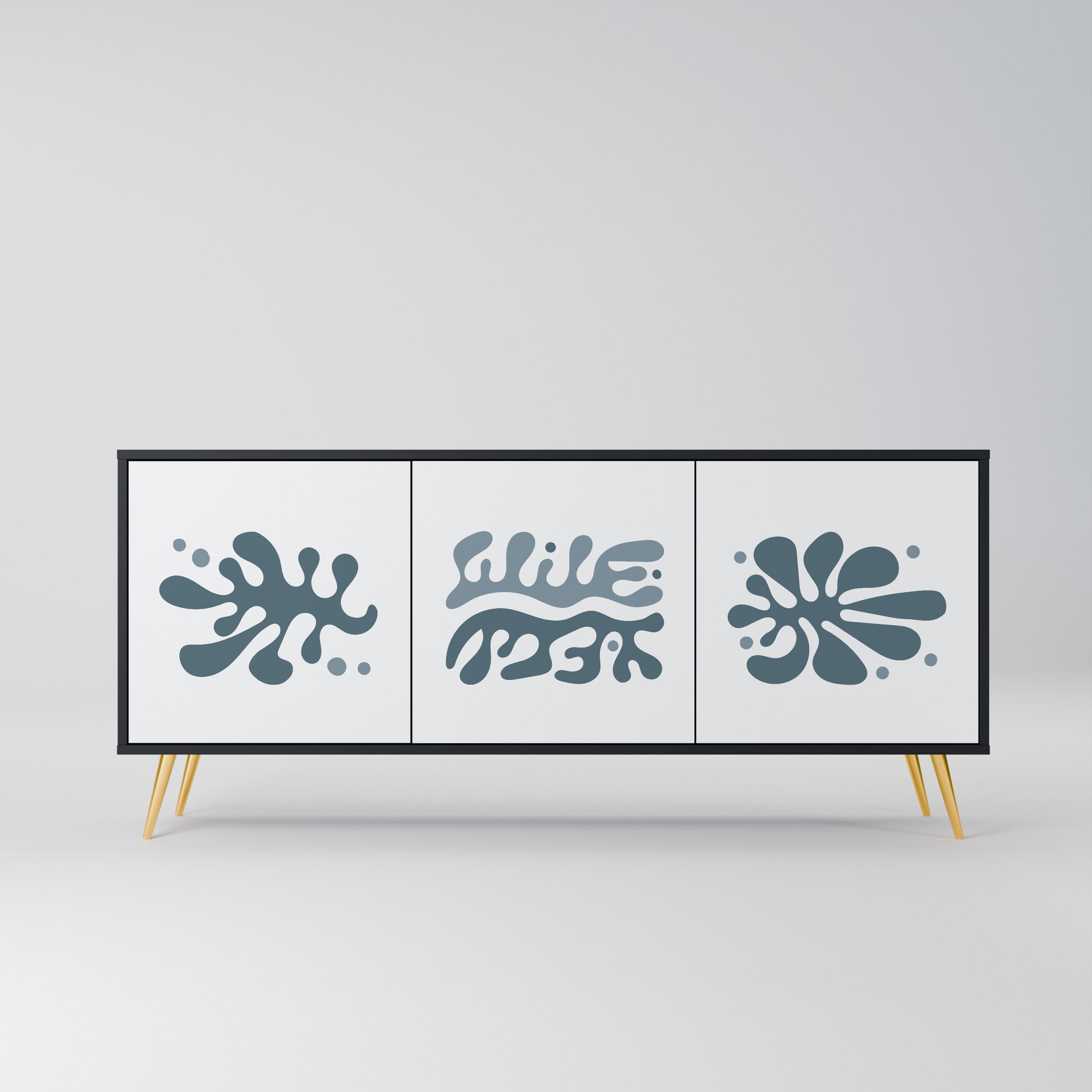 WONDERLAND VEGETATION 3-Door Sideboard in Black Finish