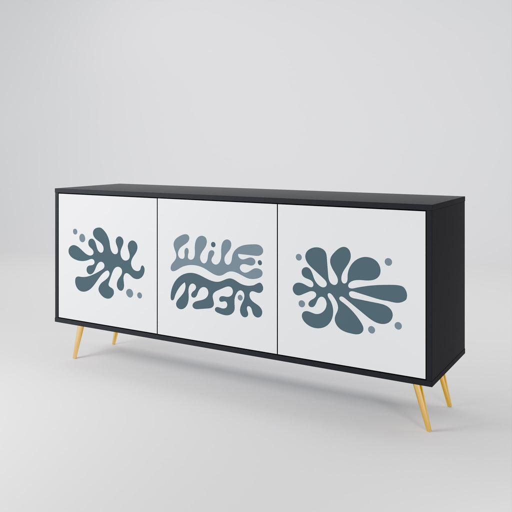 WONDERLAND VEGETATION 3-Door Sideboard in Black Finish