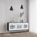 WONDERLAND VEGETATION 3-Door Sideboard in Black Finish