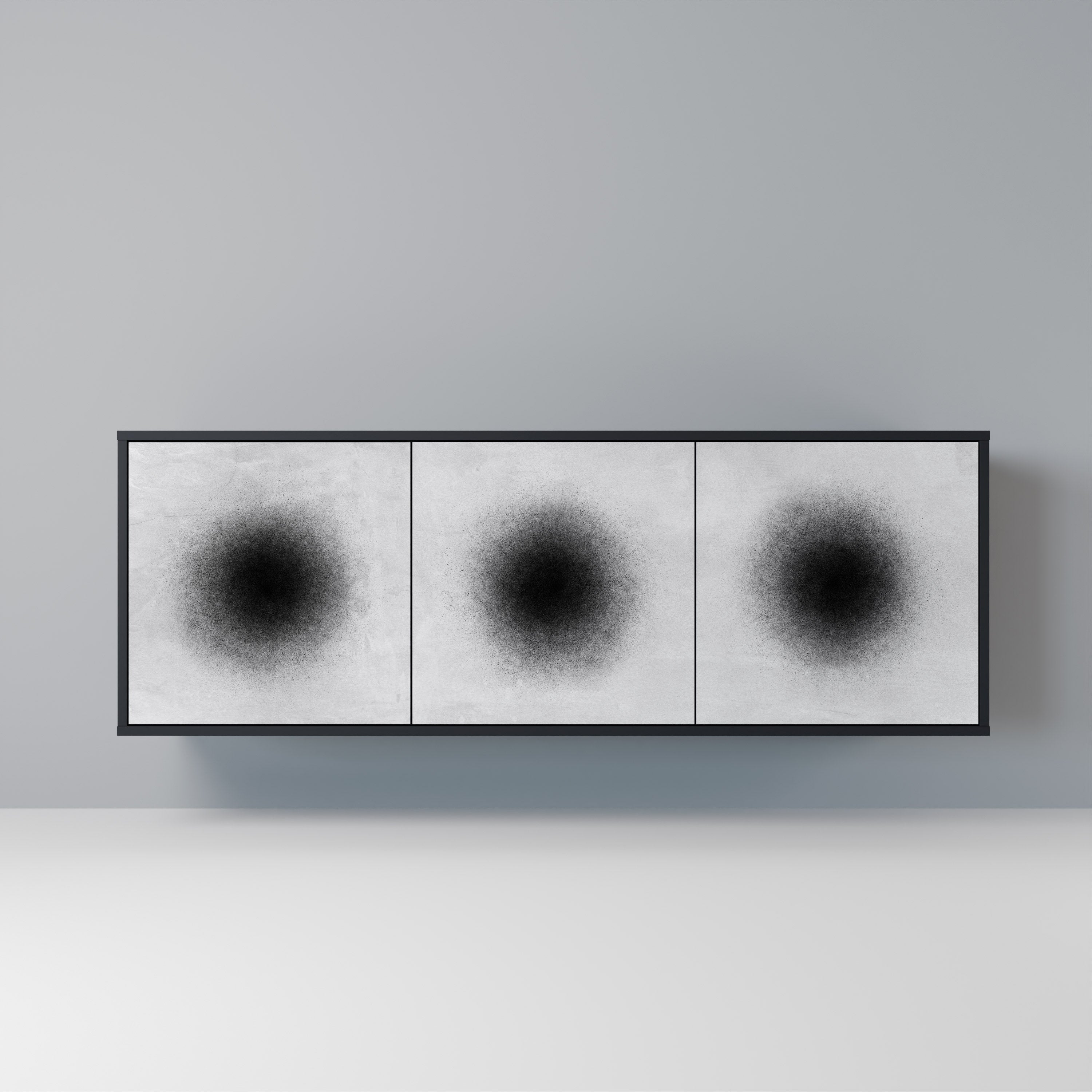 BLACK HOLE 3-Door Sideboard in Black Finish