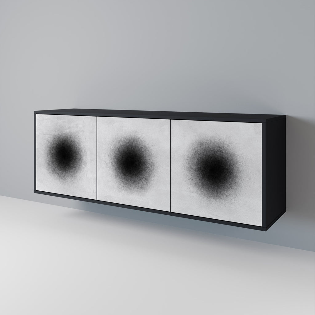 BLACK HOLE 3-Door Sideboard in Black Finish
