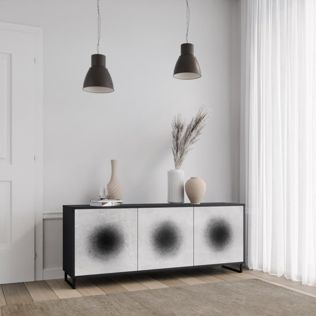 BLACK HOLE 3-Door Sideboard in Black Finish