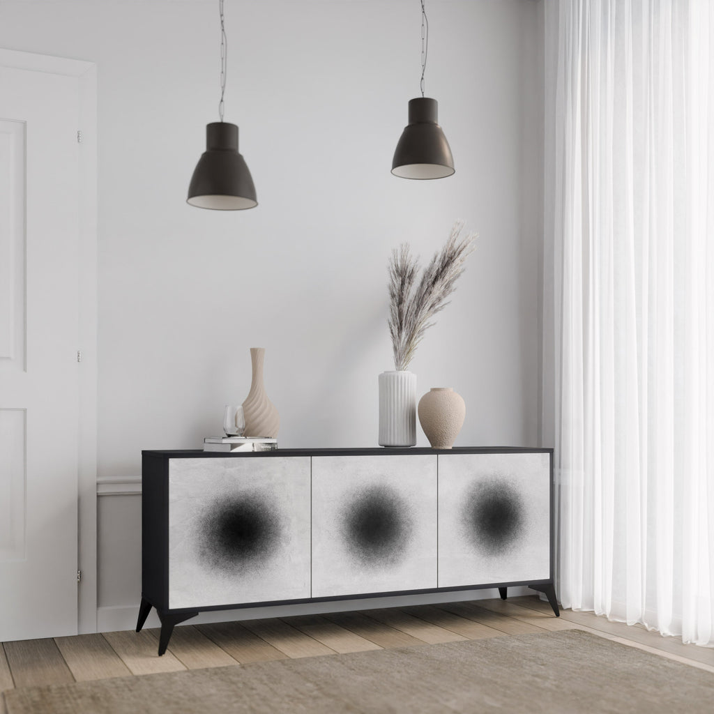 BLACK HOLE 3-Door Sideboard in Black Finish