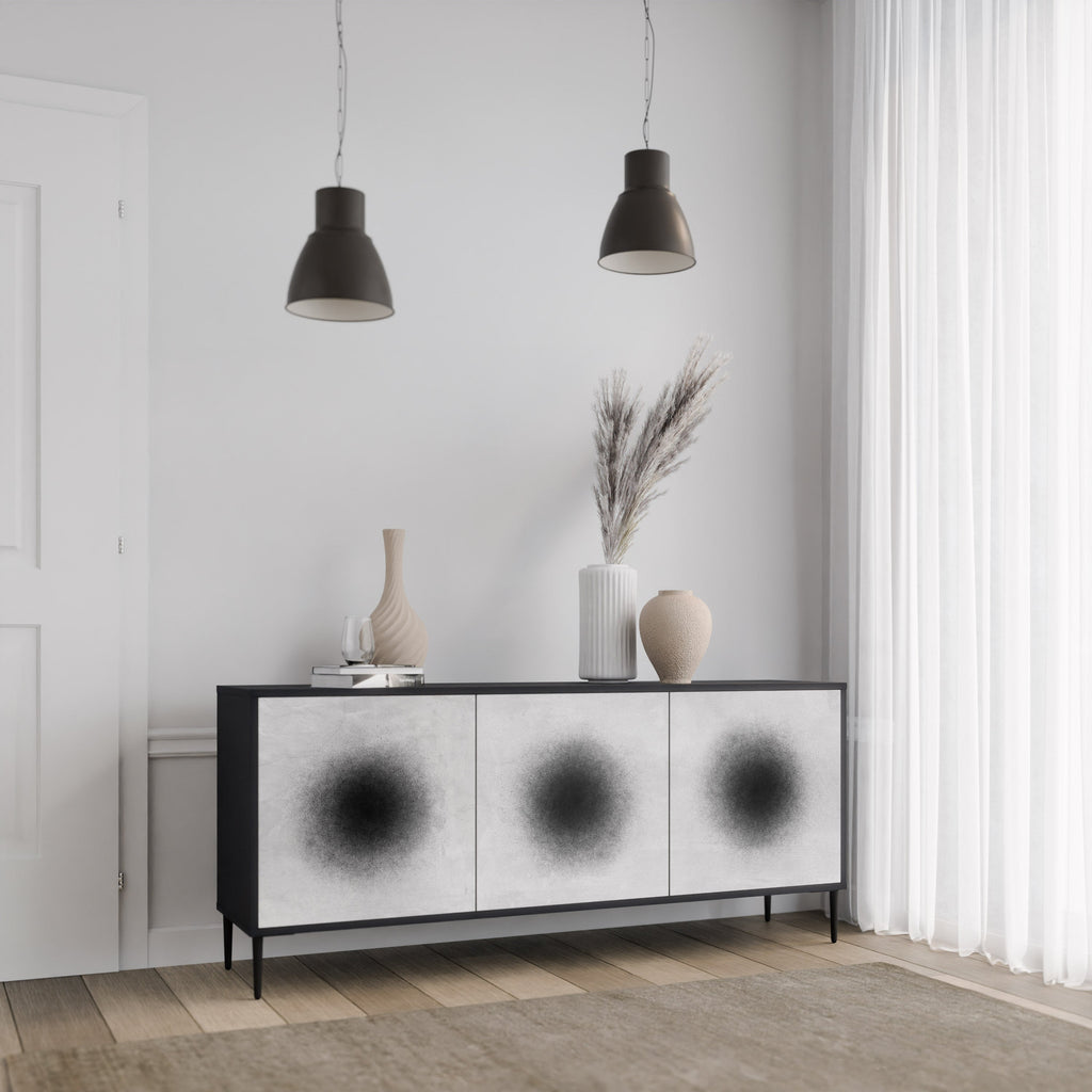 BLACK HOLE 3-Door Sideboard in Black Finish