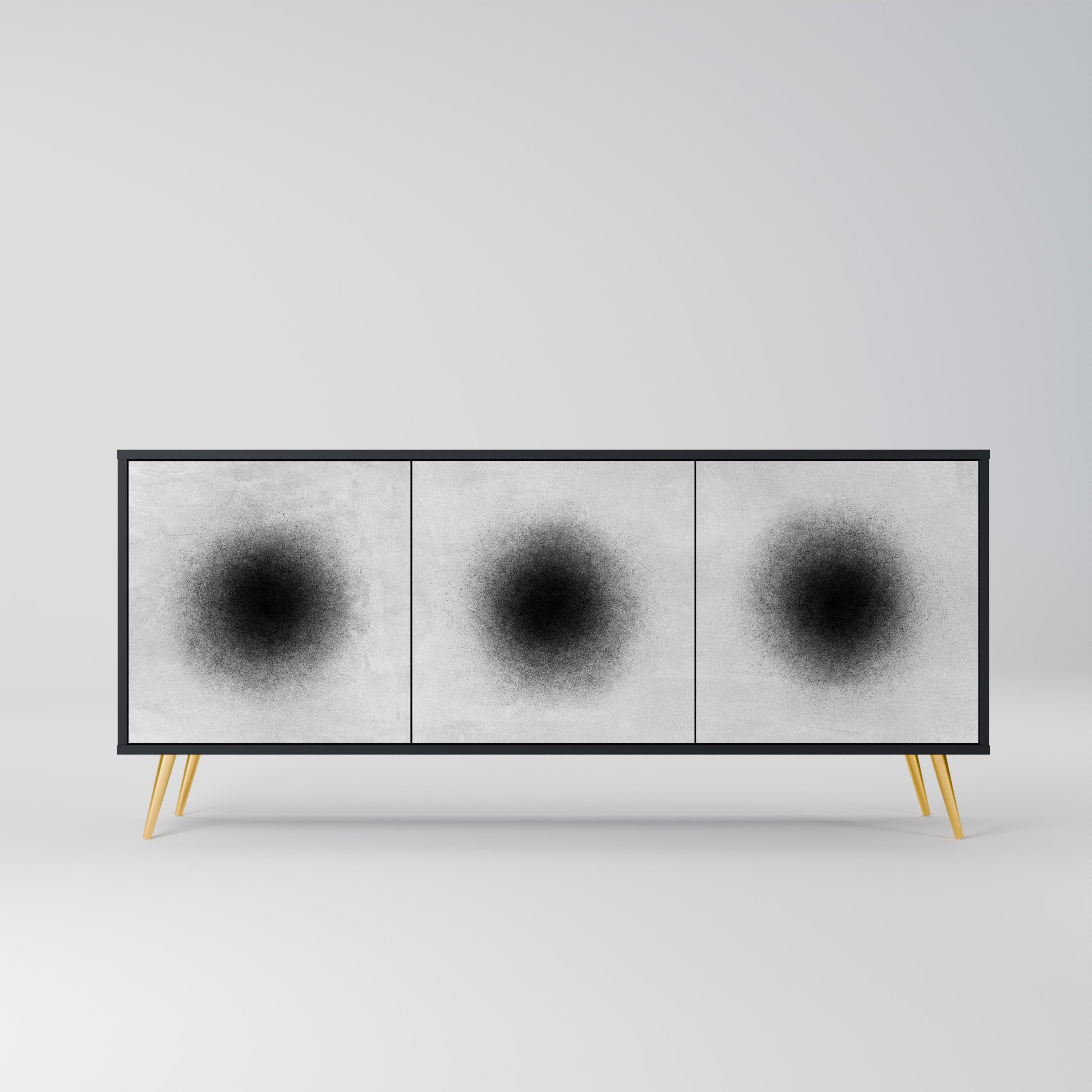 BLACK HOLE 3-Door Sideboard in Black Finish