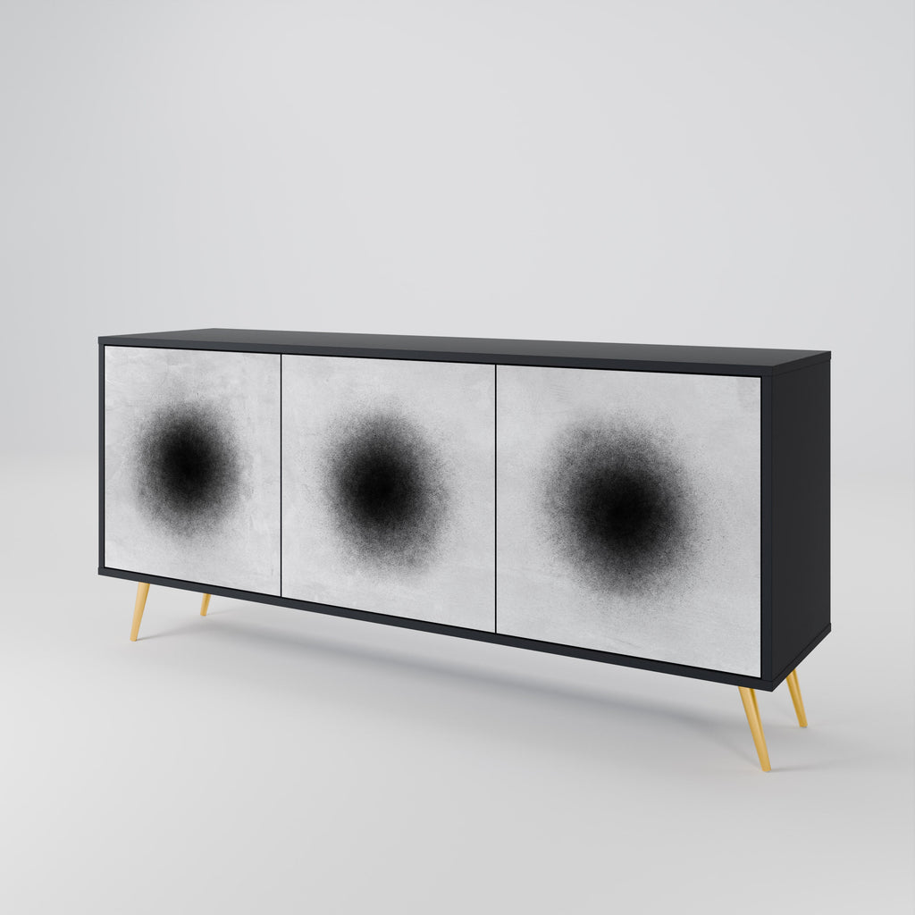 BLACK HOLE 3-Door Sideboard in Black Finish