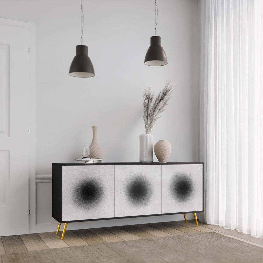 BLACK HOLE 3-Door Sideboard in Black Finish