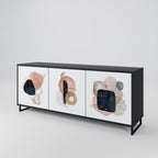 COLORFUL SHAPES Aparador de 3 Portas em Acabamento Preto