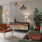 COLORFUL STRINGS Aparador de 3 Portas em Acabamento Preto