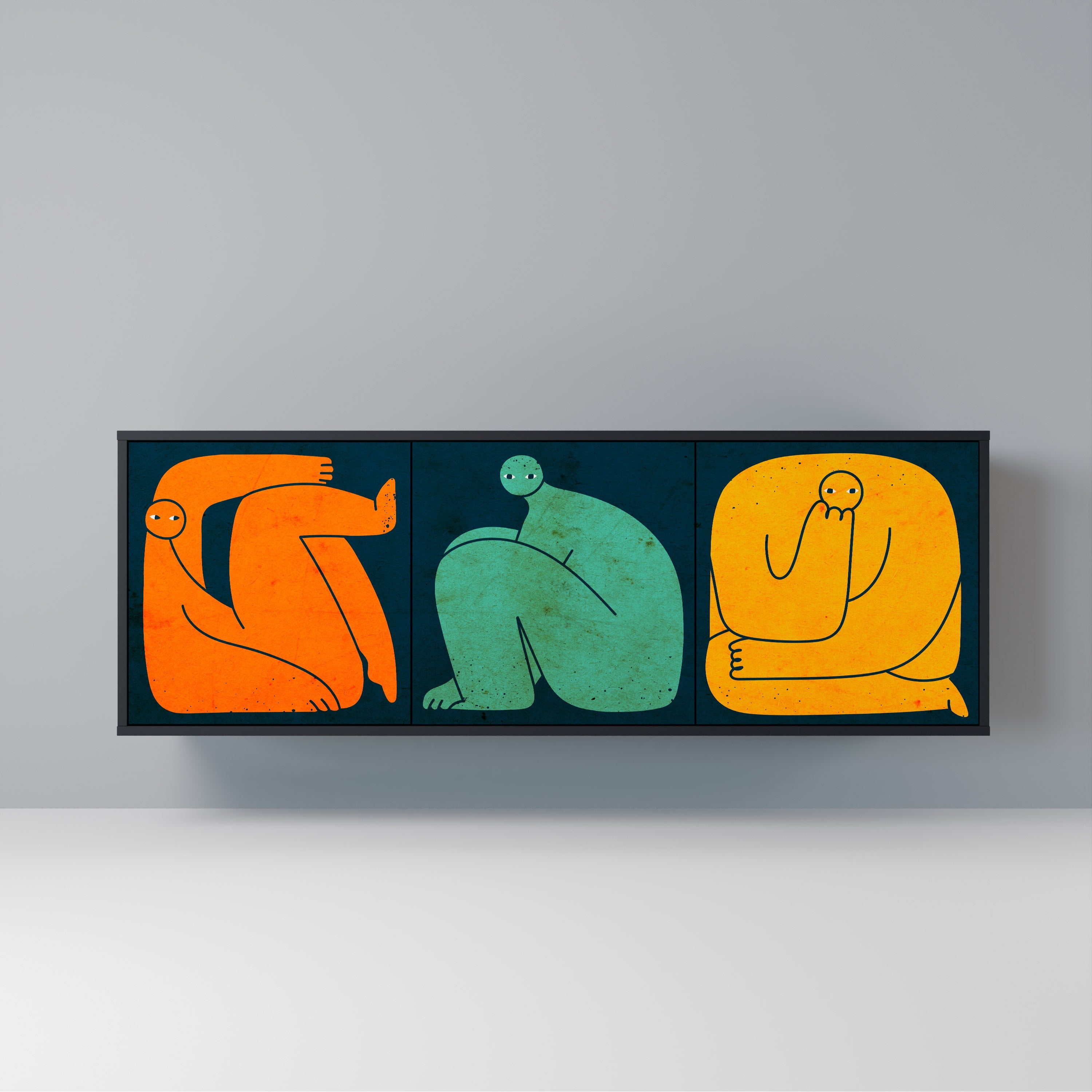 TOGETHER BUT SEPARATELY 3-Door Sideboard in Black Finish