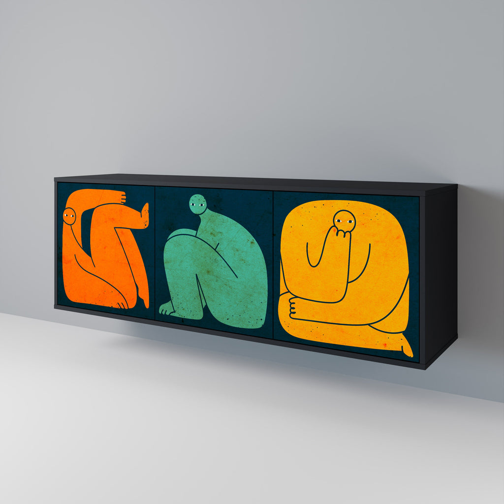 TOGETHER BUT SEPARATELY 3-Door Sideboard in Black Finish