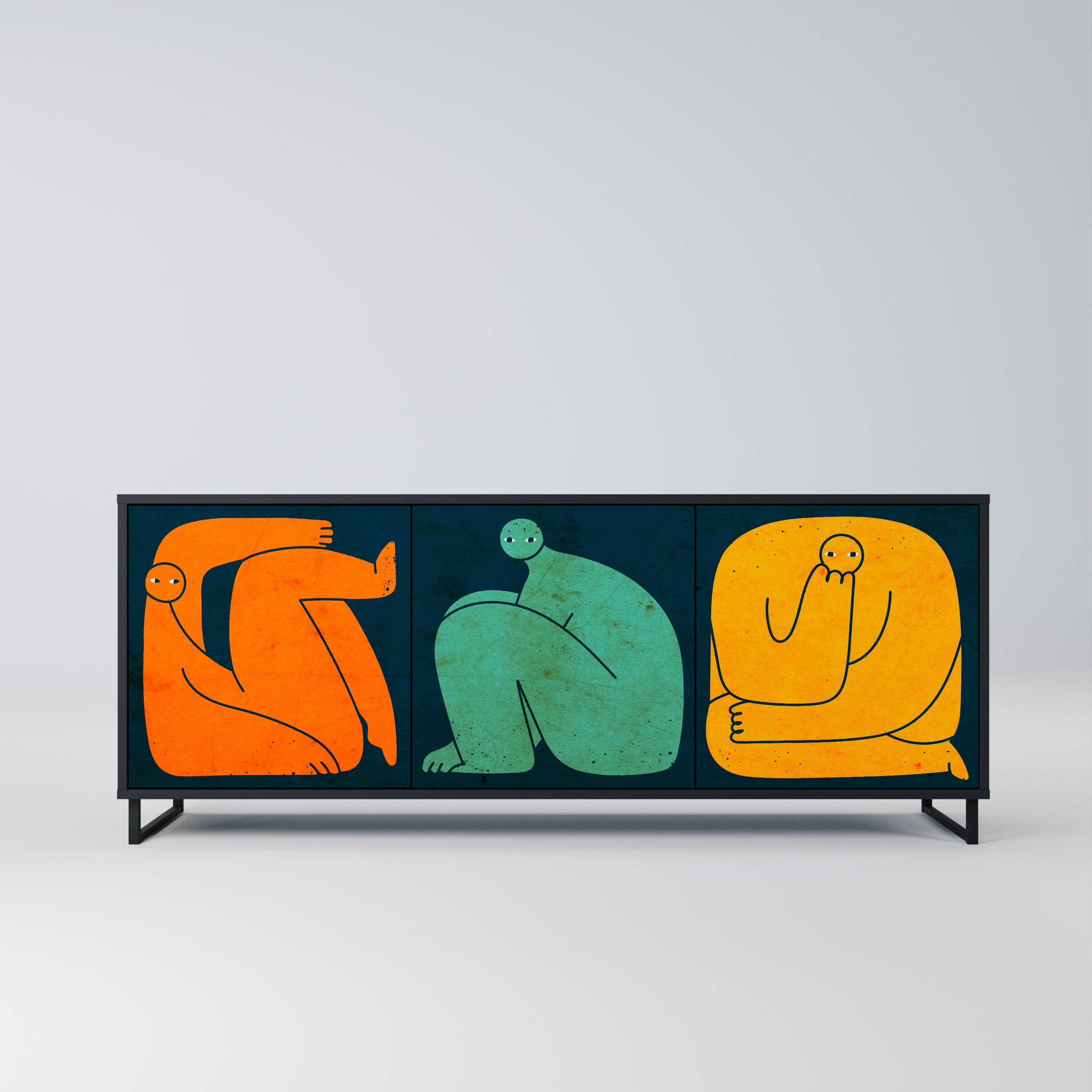 TOGETHER BUT SEPARATELY 3-Door Sideboard in Black Finish