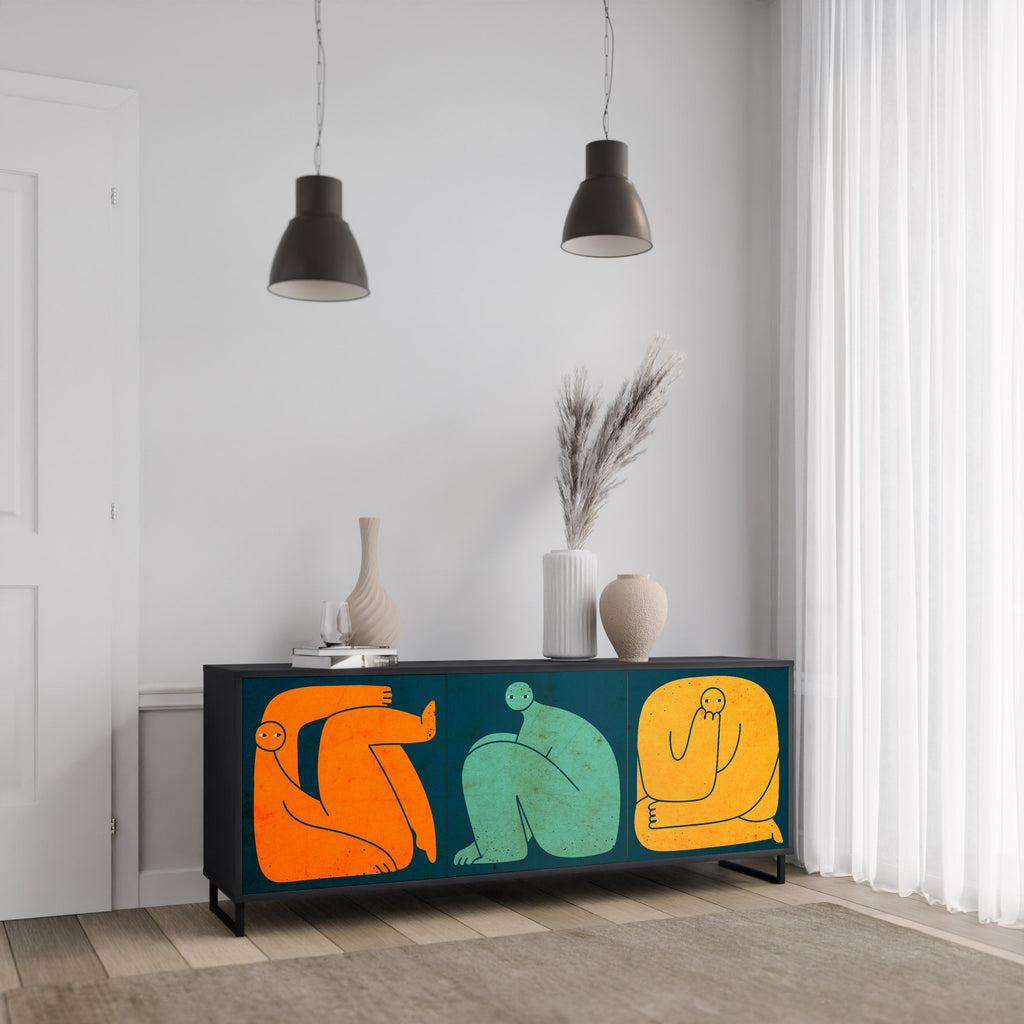 TOGETHER BUT SEPARATELY 3-Door Sideboard in Black Finish