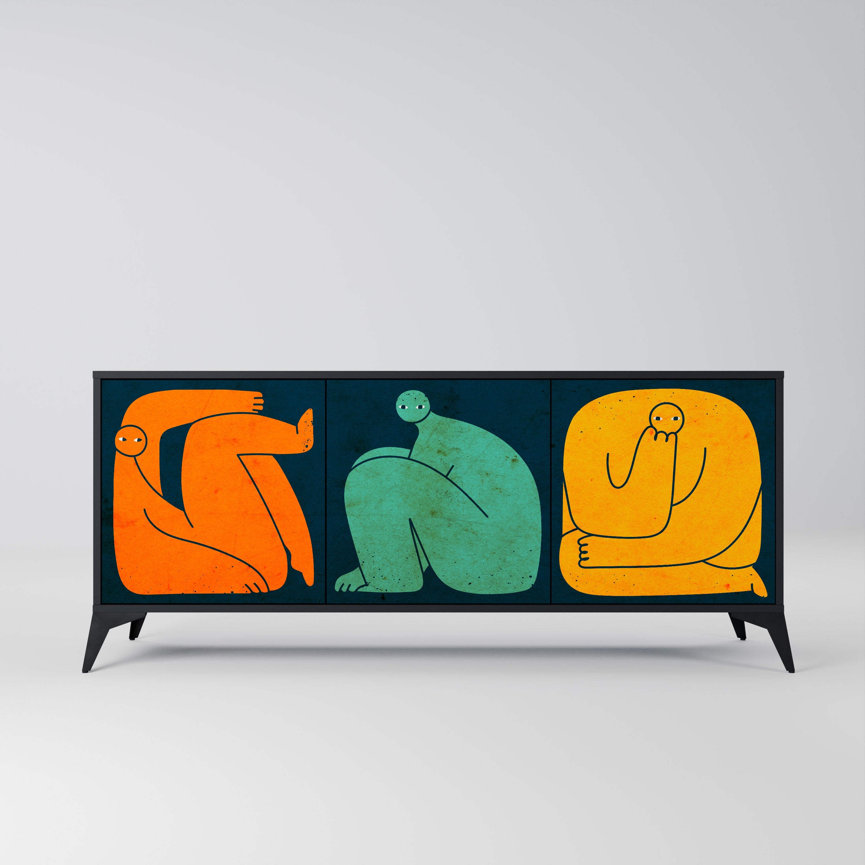 TOGETHER BUT SEPARATELY 3-Door Sideboard in Black Finish