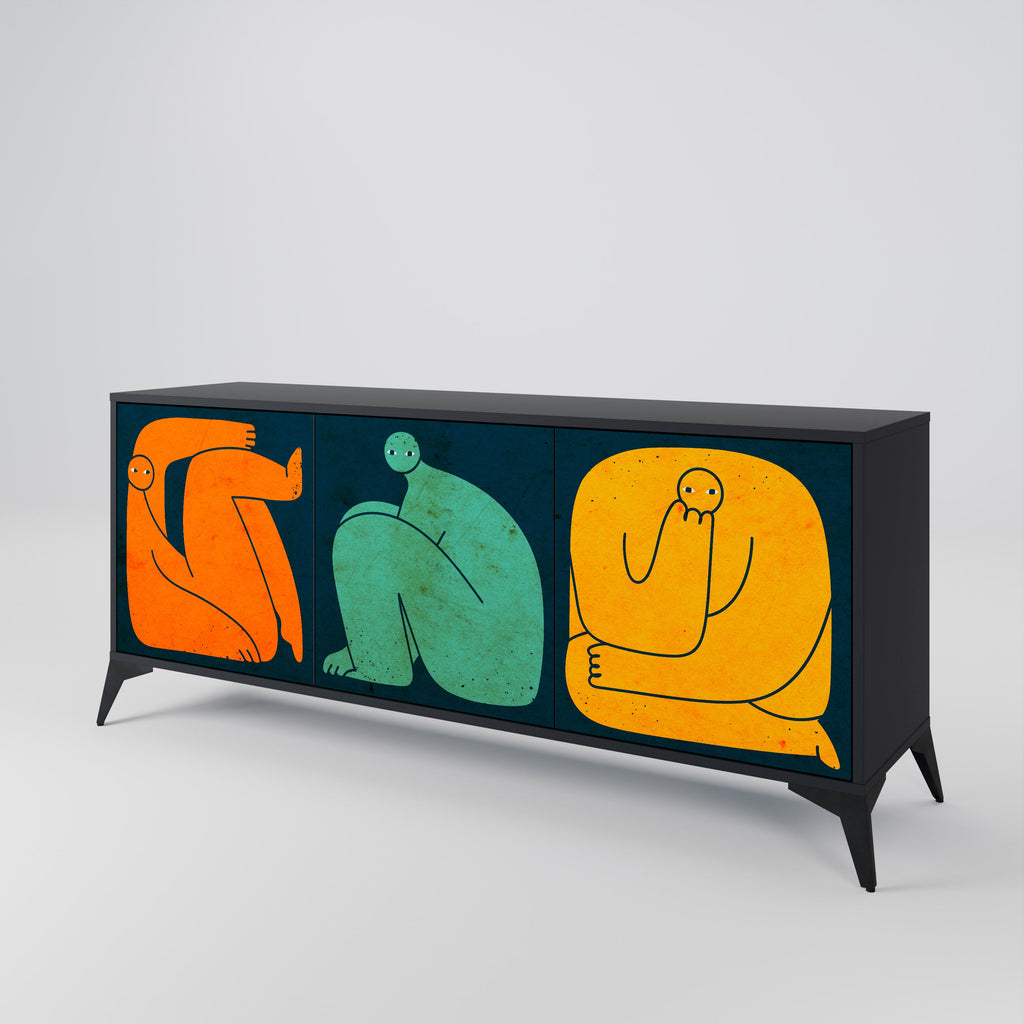 TOGETHER BUT SEPARATELY 3-Door Sideboard in Black Finish