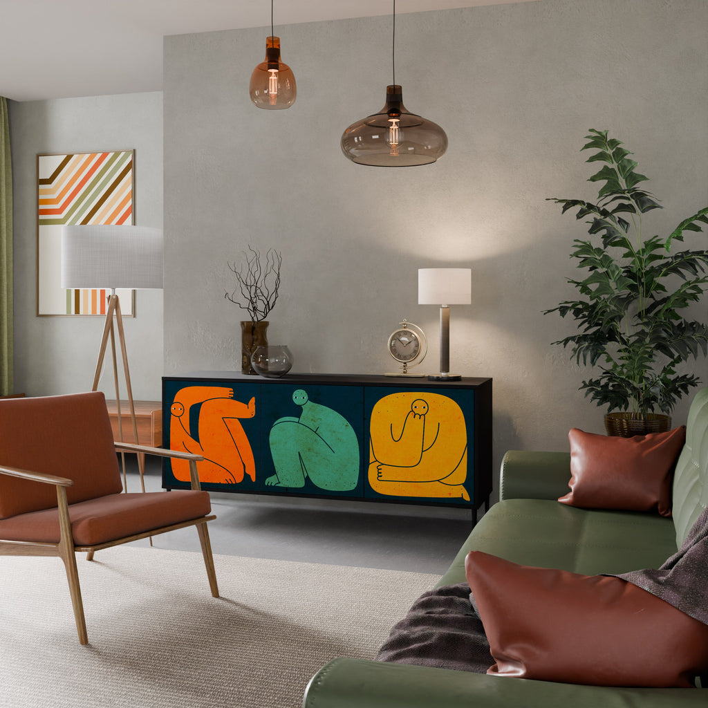 TOGETHER BUT SEPARATELY 3-Door Sideboard in Black Finish