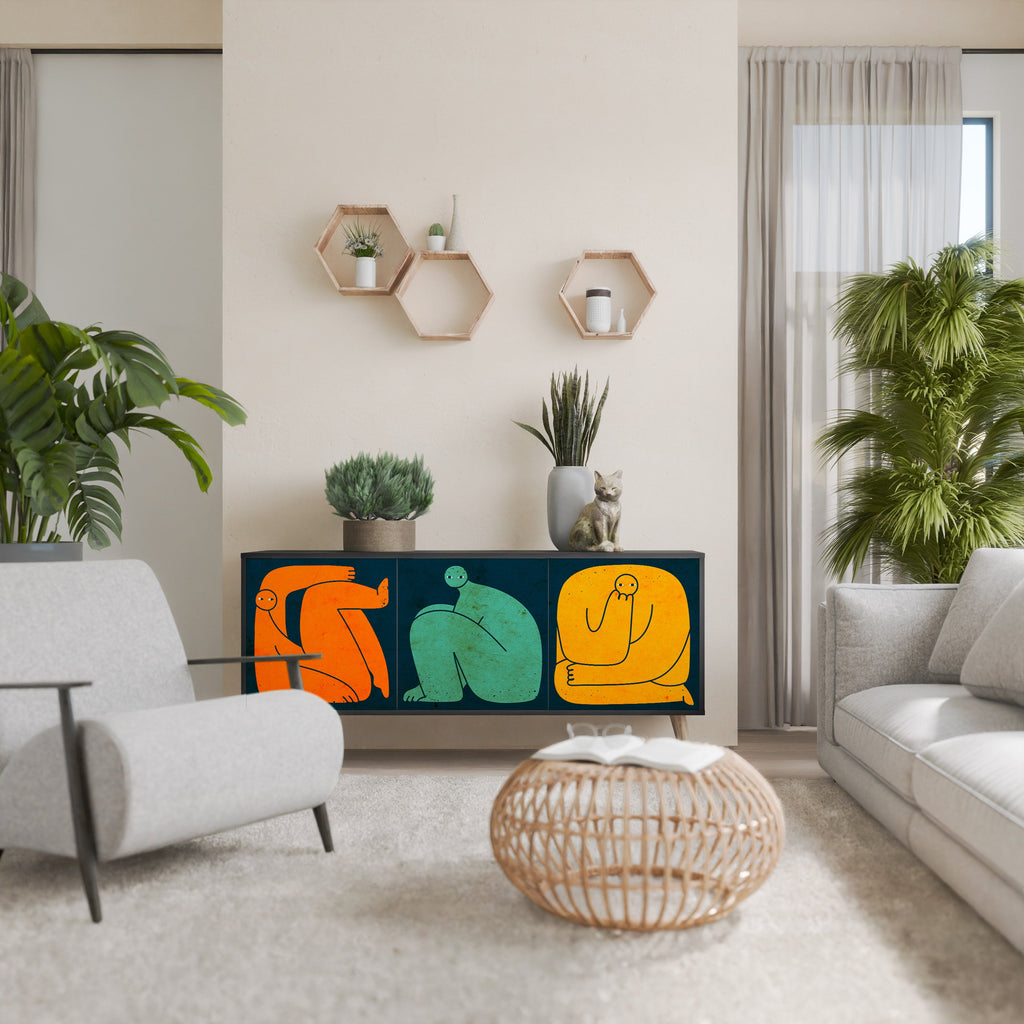 TOGETHER BUT SEPARATELY 3-Door Sideboard in Black Finish