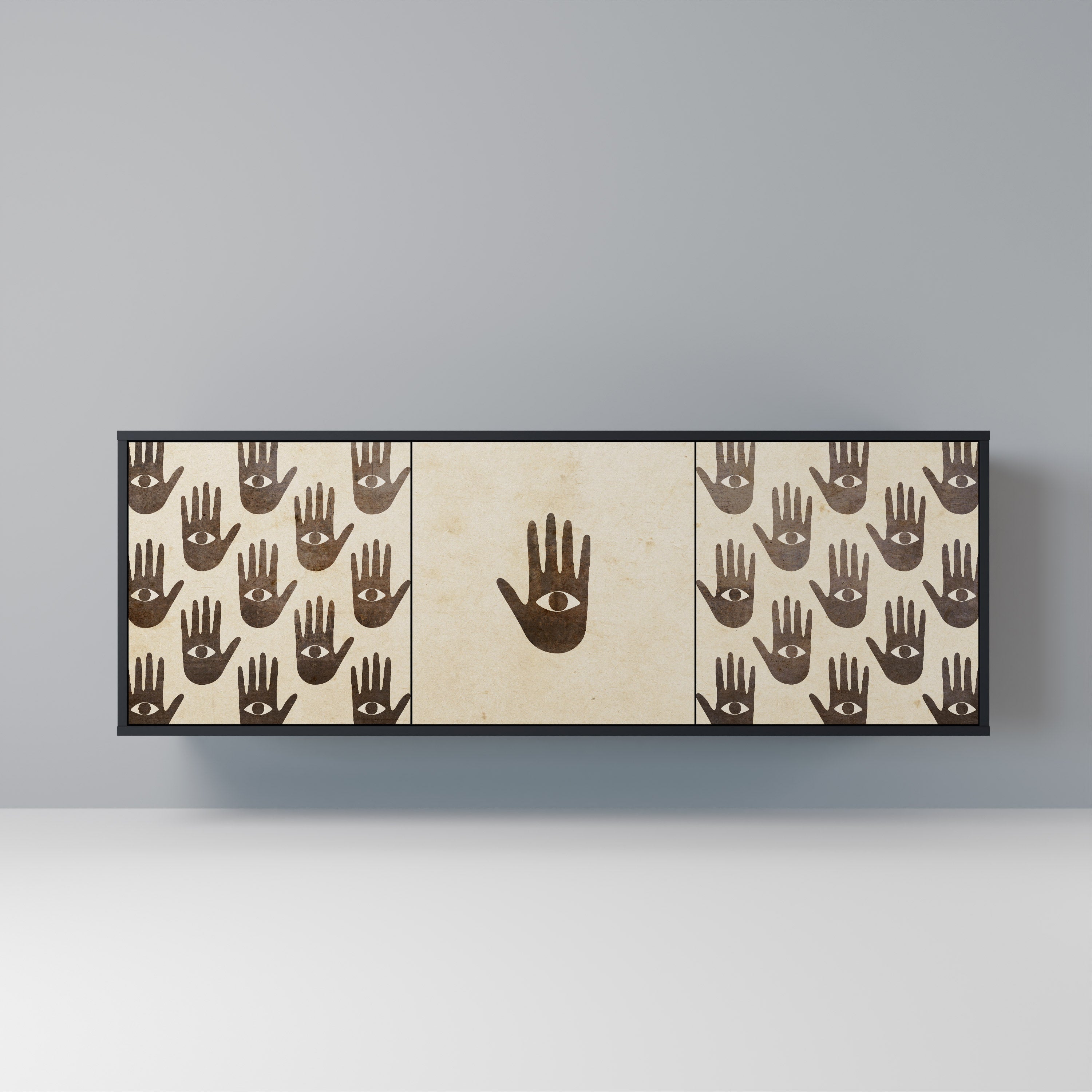 SEE MORE 3-Door Sideboard in Black Finish