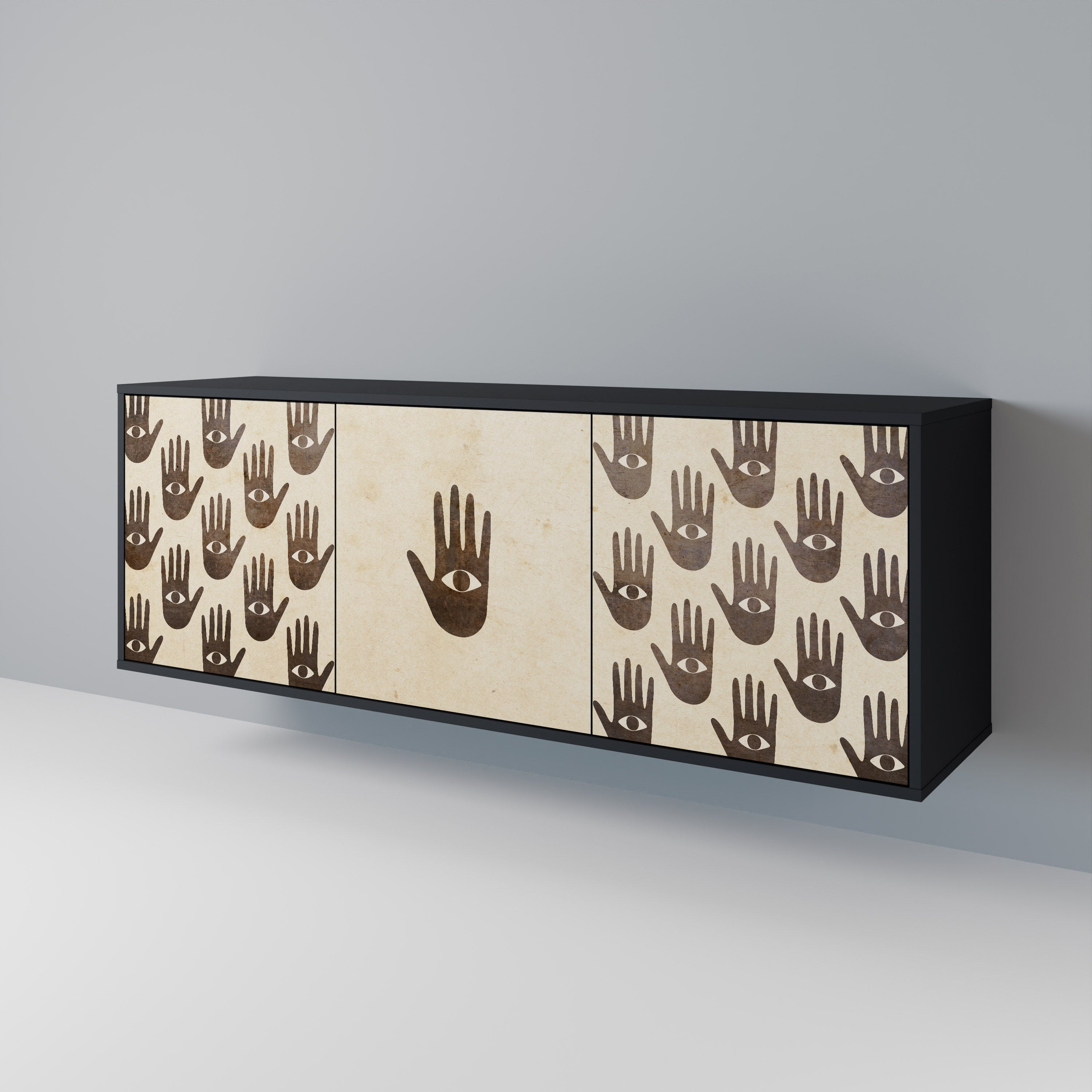 SEE MORE 3-Door Sideboard in Black Finish