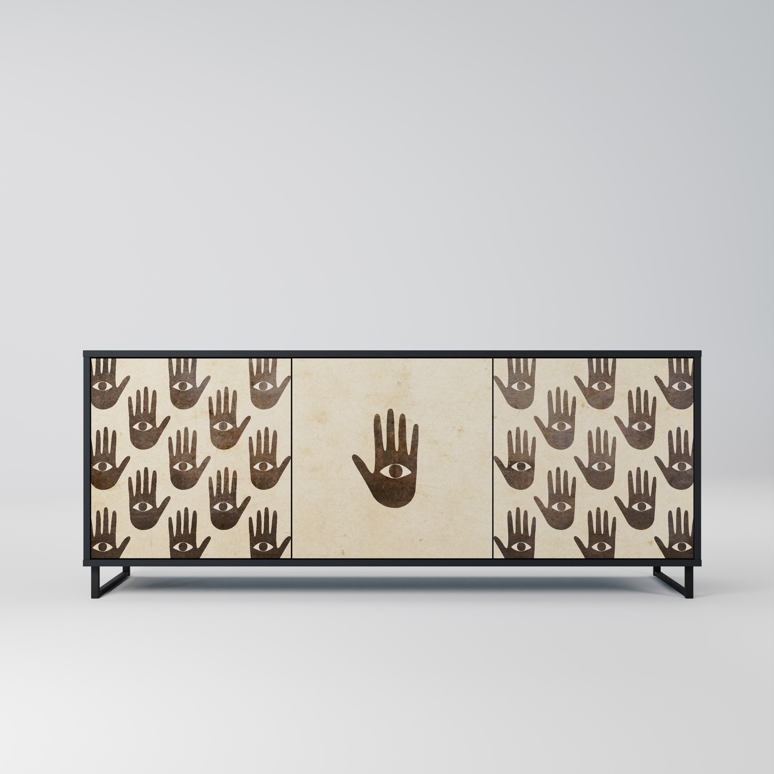 SEE MORE 3-Door Sideboard in Black Finish