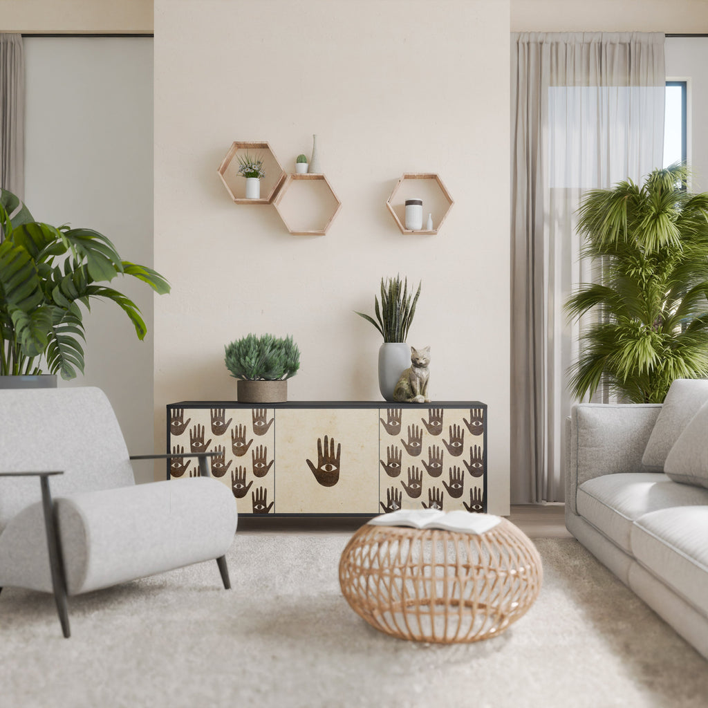 SEE MORE 3-Door Sideboard in Black Finish