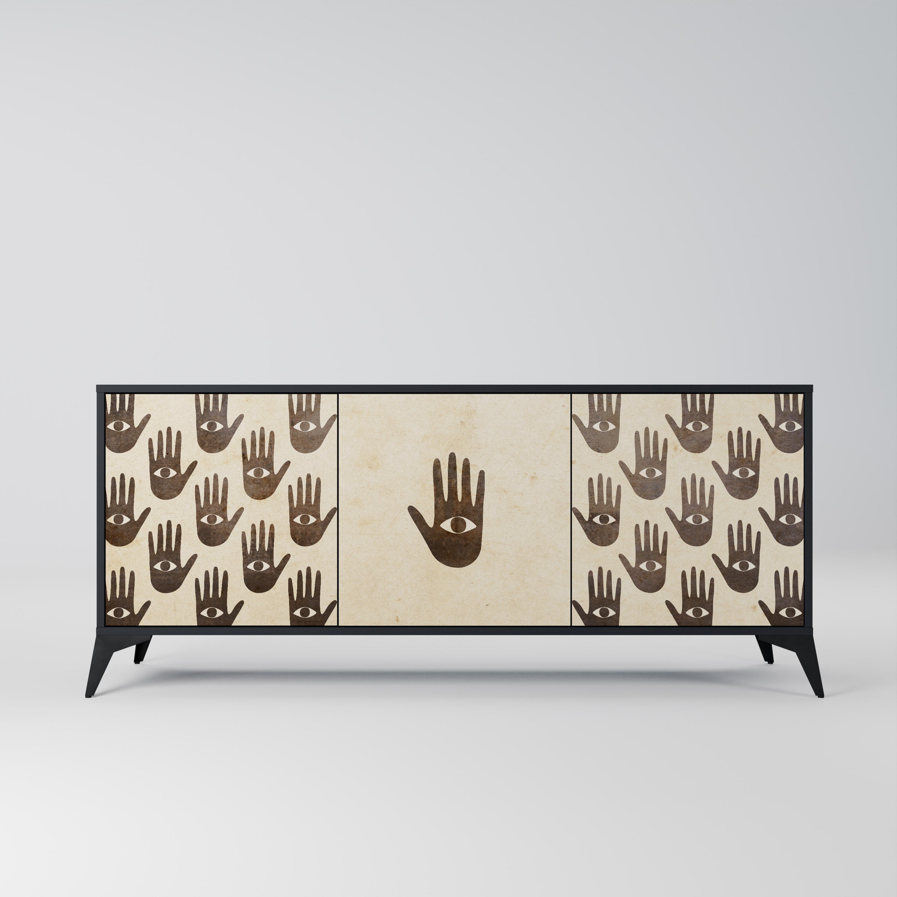 SEE MORE 3-Door Sideboard in Black Finish