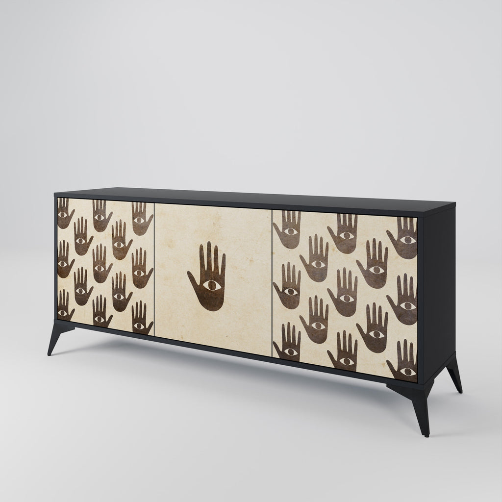 SEE MORE 3-Door Sideboard in Black Finish
