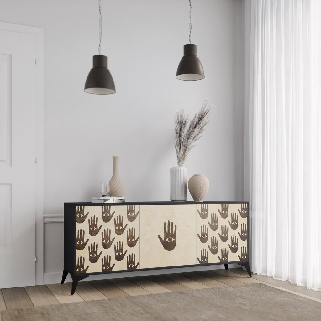 SEE MORE 3-Door Sideboard in Black Finish