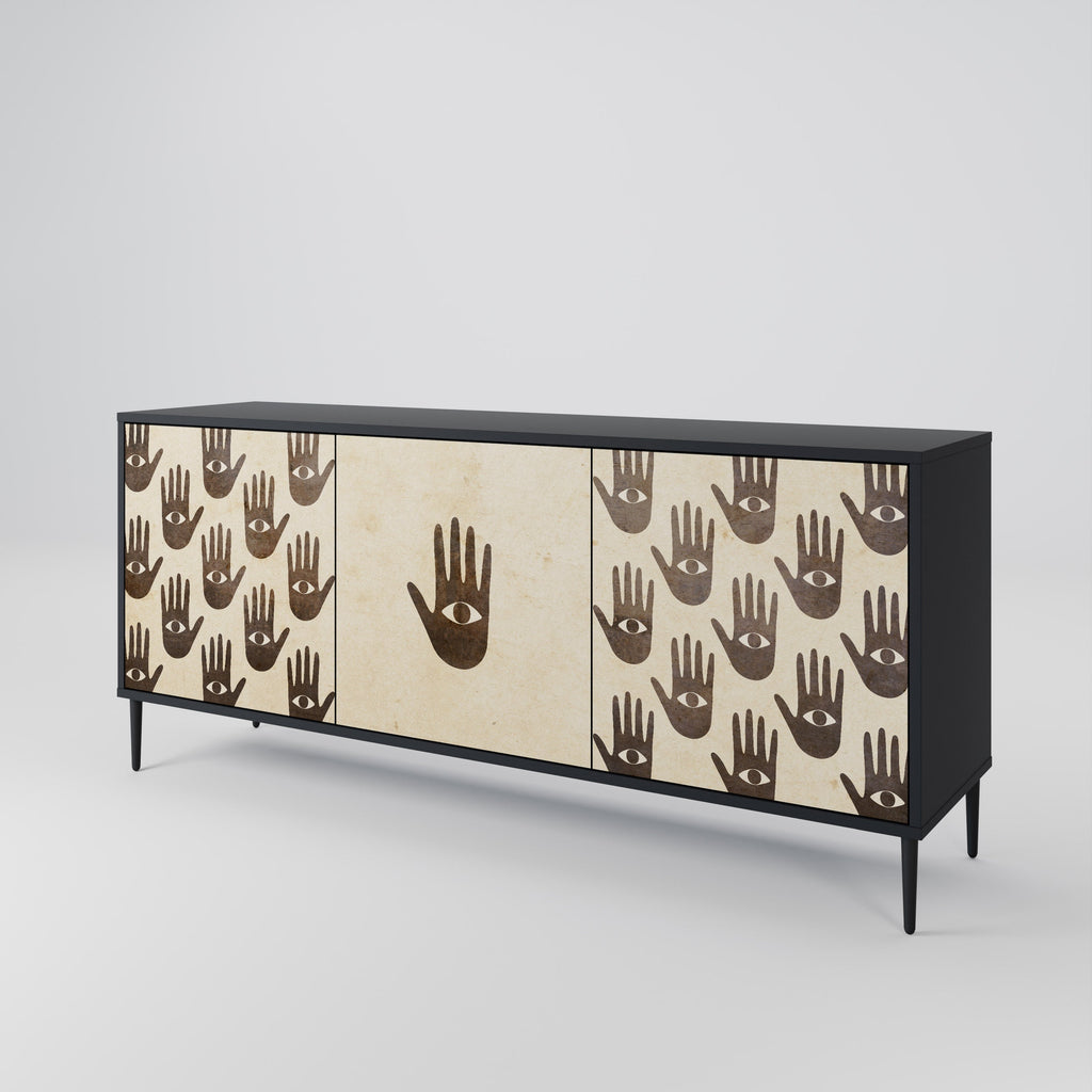 SEE MORE 3-Door Sideboard in Black Finish