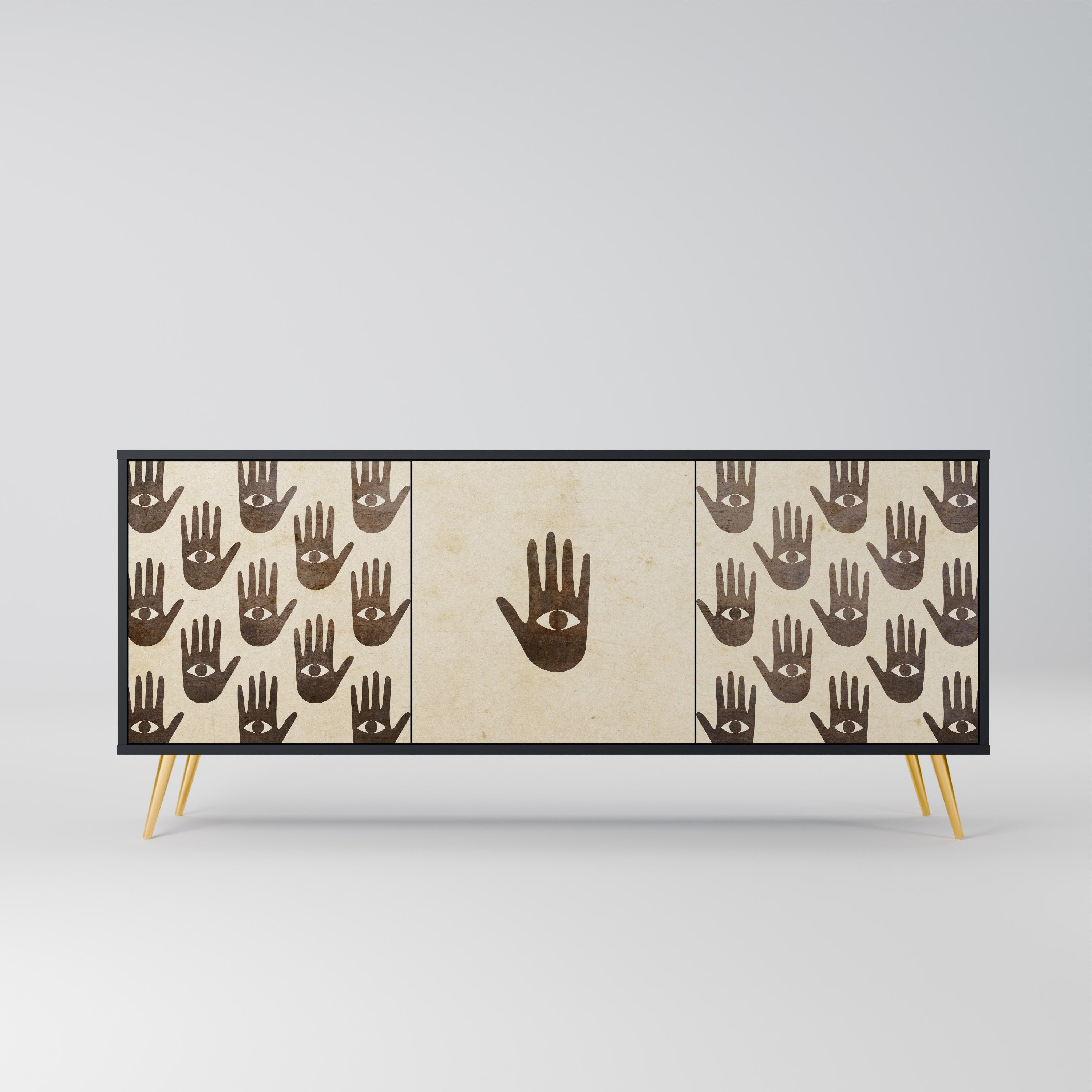 SEE MORE 3-Door Sideboard in Black Finish