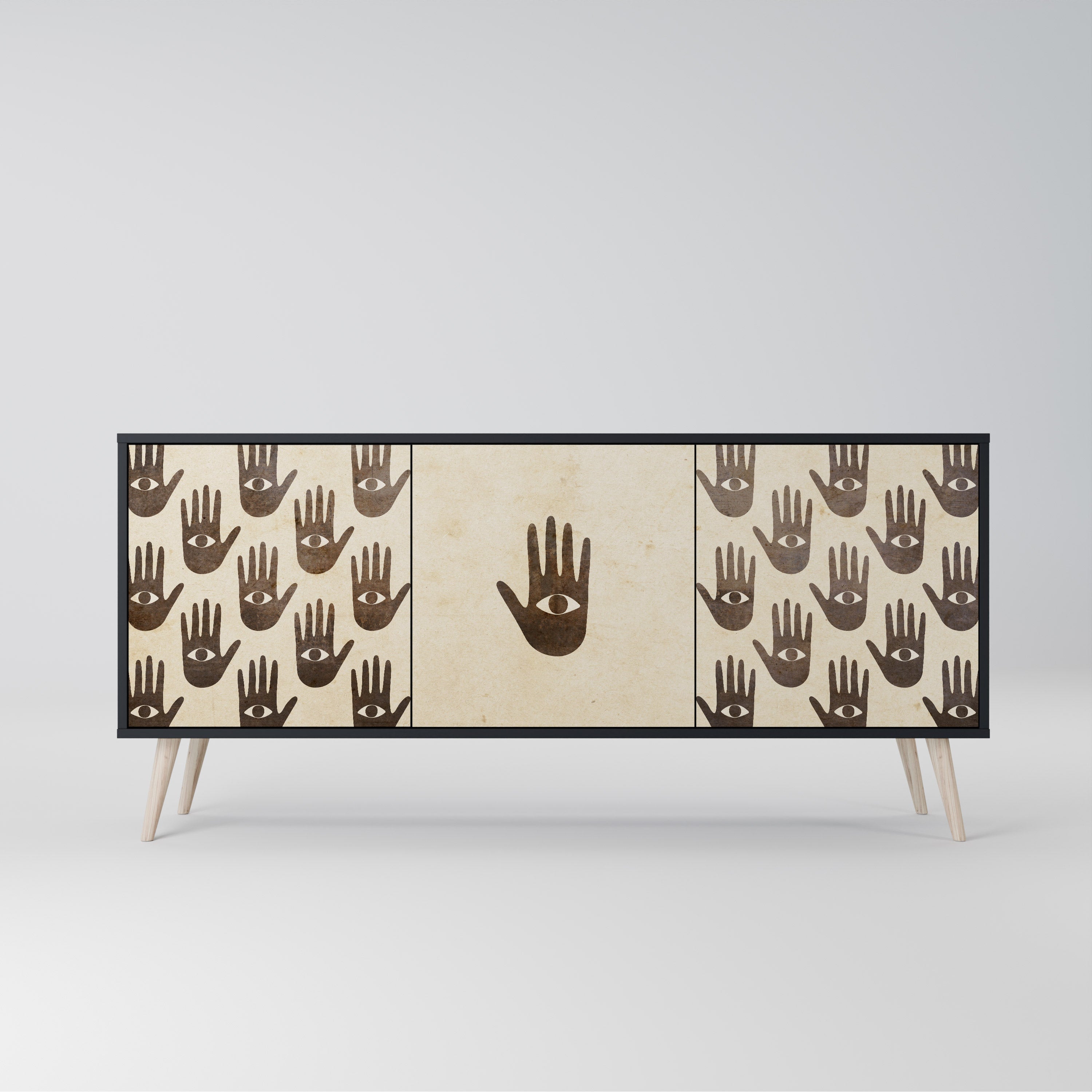 SEE MORE 3-Door Sideboard in Black Finish