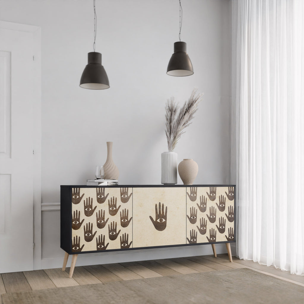 SEE MORE 3-Door Sideboard in Black Finish