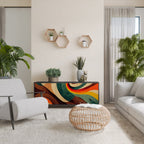 COLORFUL STRANDS Aparador de 3 Portas em Acabamento Preto