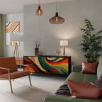 COLORFUL STRANDS Aparador de 3 Portas em Acabamento Preto