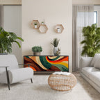 COLORFUL STRANDS Aparador de 3 Portas em Acabamento Preto