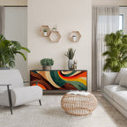 COLORFUL STRANDS Aparador de 3 Portas em Acabamento Preto