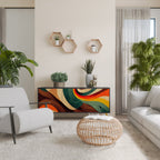 COLORFUL STRANDS Aparador de 3 Portas em Acabamento Preto